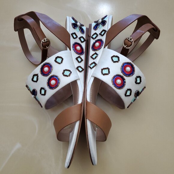 Tory Burch Estella Embellished Sandal Size 10 - Picture 6 of 16